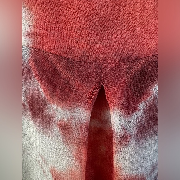 NWOT Raga Anthropologie Red Tie Dye Sheer Long Sleeve Button Up Shirt - Picture 8 of 9